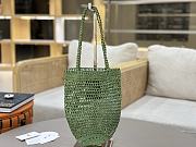 Okify Chloe Banana Raffia Bucket Bag In Green 22x30x2cm  - 2