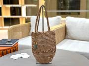 Okify Chloe Banana Raffia Bucket Bag In Light Brown 22x30x2cm  - 1