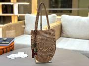 Okify Chloe Banana Raffia Bucket Bag In Light Brown 22x30x2cm  - 5