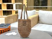 Okify Chloe Banana Raffia Bucket Bag In Light Brown 22x30x2cm  - 4