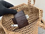 Okify Chloe Banana Raffia Bucket Bag In Light Brown 22x30x2cm  - 2