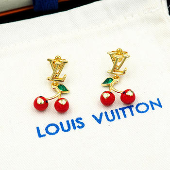 Okify Louis Vuitton Cherry Gold Earrings