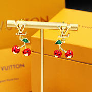 Okify Louis Vuitton Cherry Gold Earrings - 4