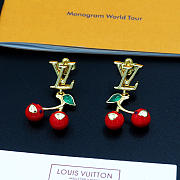 Okify Louis Vuitton Cherry Gold Earrings - 3
