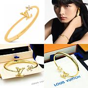 Okify Louis Vuitton Iconic Flower Bracelet In Gold - 6