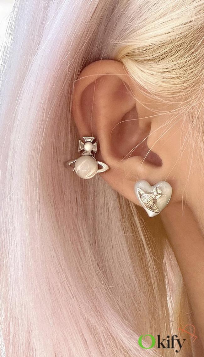 Okify Vivienne Westwood White Earrings - 1