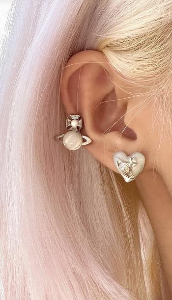 Okify Vivienne Westwood White Earrings