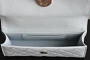 Okify CC Phone Holder With Chain Bag In Light Blue Calfskin 10x18x4.5cm  - 6