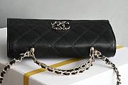Okify CC Phone Holder With Chain Bag In Black Calfskin 10x18x4.5cm  - 4