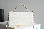 Okify CC Phone Holder With Chain Bag In White Calfskin 10x18x4.5cm  - 6