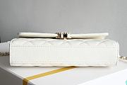 Okify CC Phone Holder With Chain Bag In White Calfskin 10x18x4.5cm  - 4