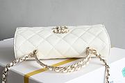 Okify CC Phone Holder With Chain Bag In White Calfskin 10x18x4.5cm  - 2