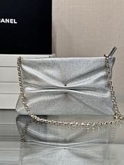 Okify CC Silver Clutch With Chain In Lambskin 14x24x5cm - 2