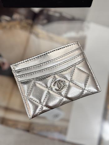 Okify CC Silver Card Holder With 3 Card Slots 10x11cm