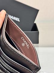 Okify CC Black Lambskin Card Holder With 3 Card Slots And Silver Hardware 10x11cm - 5