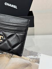 Okify CC Black Lambskin Card Holder With 3 Card Slots And Gold Hardware 10x11cm - 5