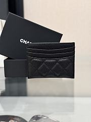 Okify CC Black Caviar Card Holder With 3 Card Slots And Silver Hardware 10x11cm - 6