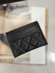 Okify CC Black Caviar Card Holder With 3 Card Slots And Silver Hardware 10x11cm - 4