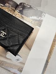 Okify CC Black Caviar Card Holder With 3 Card Slots And Silver Hardware 10x11cm - 2