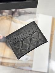 Okify CC Black Caviar Card Holder With 3 Card Slots And Gold Hardware 10x11cm - 4
