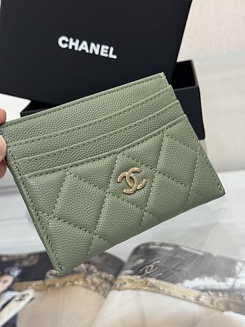 Okify CC Green Caviar Card Holder With 3 Card Slots 10x11cm