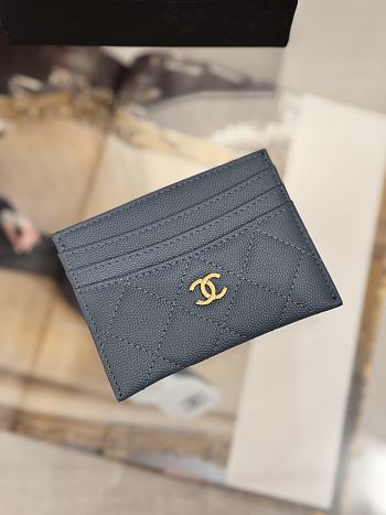 Okify CC Blue Caviar Card Holder With 3 Card Slots 10x11cm
