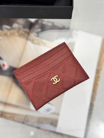 Okify CC Red Caviar Card Holder With 3 Card Slots 10x11cm