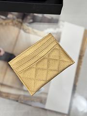 Okify CC Gold Caviar Card Holder With 3 Card Slots 10x11cm - 6