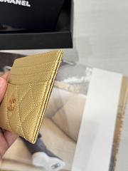 Okify CC Gold Caviar Card Holder With 3 Card Slots 10x11cm - 4