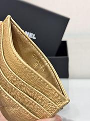 Okify CC Gold Caviar Card Holder With 3 Card Slots 10x11cm - 2