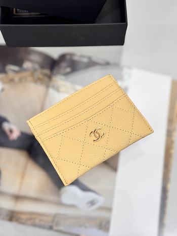 Okify CC Yellow Caviar Card Holder With 3 Card Slots 10x11cm