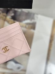 Okify CC Light Pink Caviar Card Holder With 3 Card Slots 10x11cm - 5