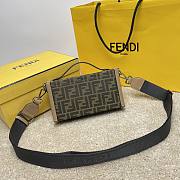 Okify Fendi Soft Trunk Baguette Bag In Brown 22x13x6.5cm - 4