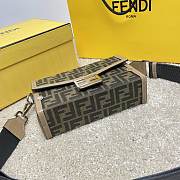Okify Fendi Soft Trunk Baguette Bag In Brown 22x13x6.5cm - 2