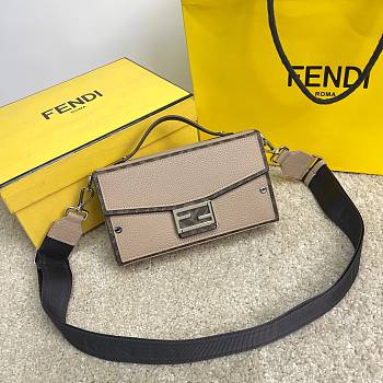 Okify Fendi Soft Trunk Baguette Bag In Beige 22x13x6.5cm