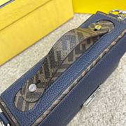 Okify Fendi Soft Trunk Baguette Bag In Dark Blue 22x13x6.5cm - 6