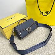 Okify Fendi Soft Trunk Baguette Bag In Dark Blue 22x13x6.5cm - 4