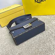 Okify Fendi Soft Trunk Baguette Bag In Dark Blue 22x13x6.5cm - 5