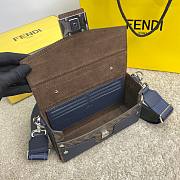Okify Fendi Soft Trunk Baguette Bag In Dark Blue 22x13x6.5cm - 2