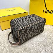 Okify Fendi FF Toiletry Case In Brown 27.5x13x16cm - 5
