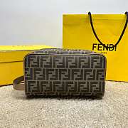 Okify Fendi FF Toiletry Case In Brown 27.5x13x16cm - 2