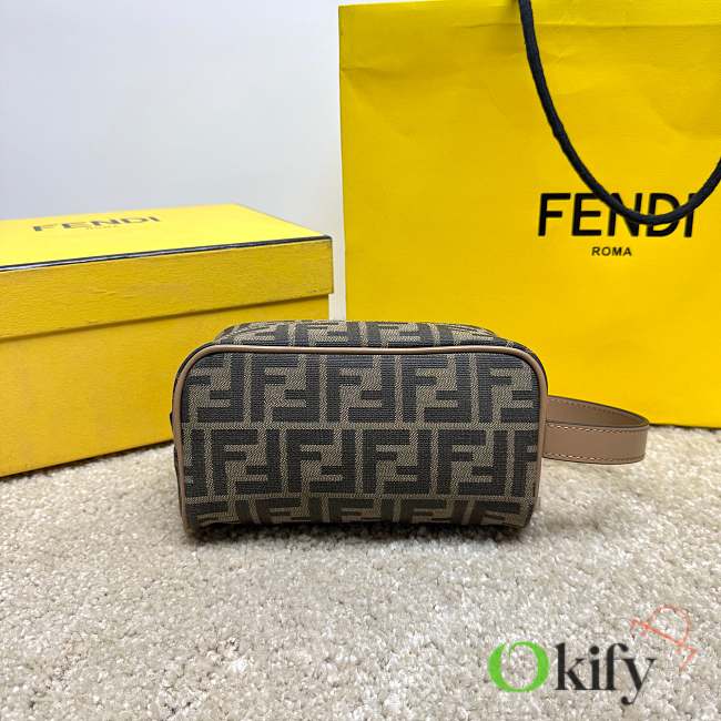 Okify Fendi FF Toiletry Case In Brown 19x10x8cm  - 1