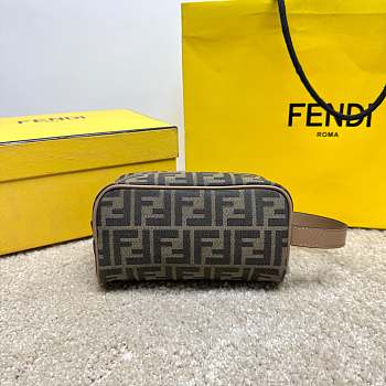 Okify Fendi FF Toiletry Case In Brown 19x10x8cm 