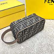 Okify Fendi FF Toiletry Case In Brown 19x10x8cm  - 5