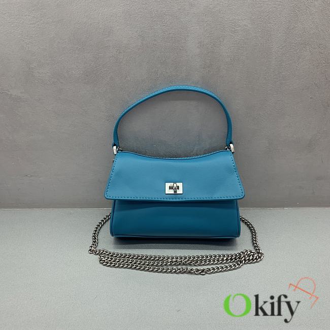 Okify Balenciaga Mini Rodeo Bag In Blue 18x12x4.5cm  - 1
