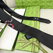 Okify Gucci Black Silk Tie With Snake 7cm - 3