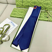 Okify Gucci Blue Silk Tie With Snake 7cm - 4