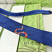 Okify Gucci Blue Silk Tie With Snake 7cm - 2