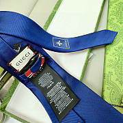 Okify Gucci Blue Silk Tie With Snake 7cm - 3