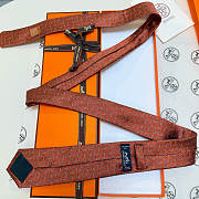 Okify Hermes H Orange Silk Tie  - 6